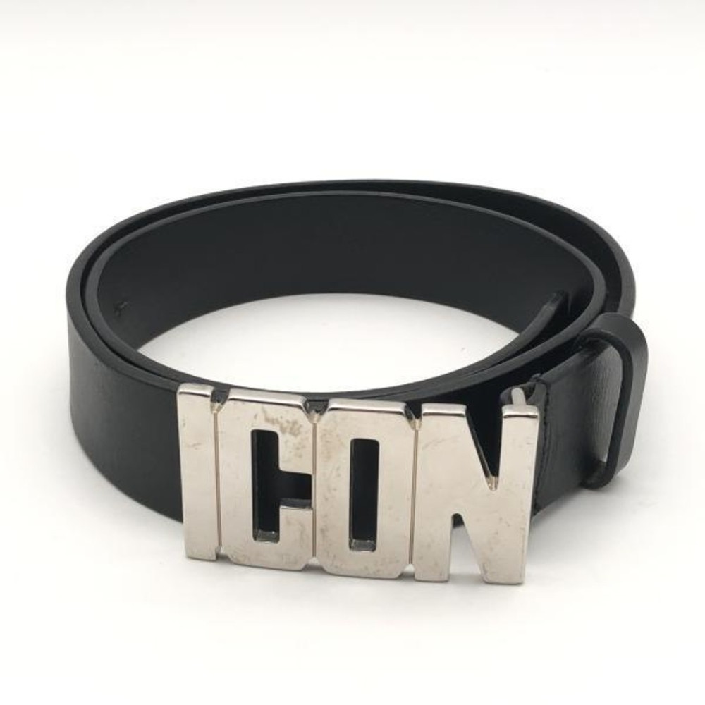 Used Dsquared2 Icon Buckle Belt 85 Black Silver Dsquared 10 240010515092