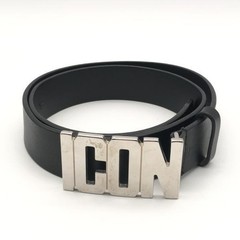 Used Dsquared2 Icon Buckle Belt 85 Black Silver Dsquared 10 240010515092