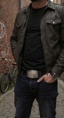 Men Women Silver Metal Rocker Gothic Fashion Buckle Cross Ranch Rodeo Outdoor