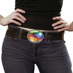 Yin Yang Celestial Tree of Life Fantasy Handmade Artisan Belt Buckle