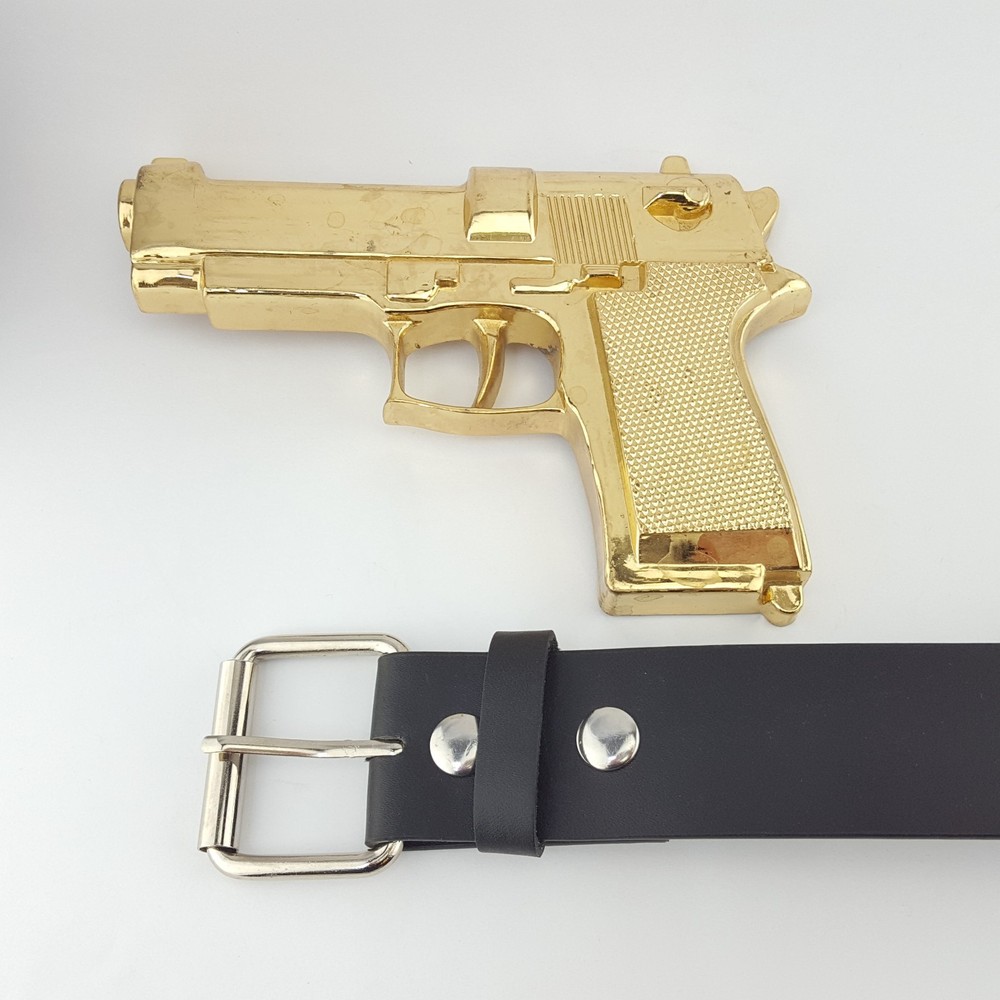 Rock Rebel: Two Buckle Deal: Big Gold Gun with one Interchangeable Black Belt