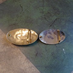 Art Glass and Mixed Metals Belt Buckles (2) Handmade