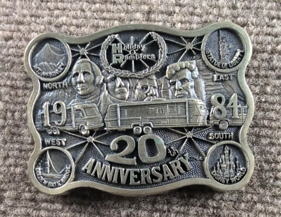 1984 Holiday Rambler RV Belt Buckle #356/500 Travel Trailer Camper