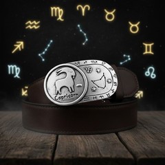 Gemini Zodiac Belt Buckle Antique Silver Rectangle Astrology Style