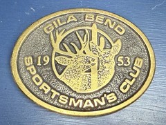 Gila Bend Sportsman’s Club Belt Buckle 1987 Art Collectibles 1953