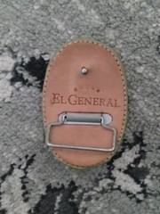 El General Leather Mexico Green Leather Belt Buckle 3 1/2&Prime; X 2 1/2&Prime;