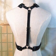 Body Chest Harness Punk Adjustable Faux Leather Belt with One Size, Lm02