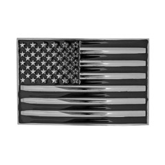 American Flag Men&rsquo;s Belt Buckle USA Pride Shiny Silver Enamel Fits 1.5&Prime; Belts