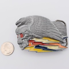 Skull Eagle Lightning Bolt Novelty Gift Belt Buckle (New)