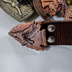 Lost-Wax Casting Brass & Copper Eagle Belt Buckle (Belt Not Included)