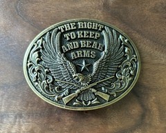 AMERICAN PATRIOTS THE RIGHT TO KEEP AND BEAR ARMS BELT BUCKLE