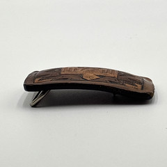 Vintage Leather Hand Tooled Belt Buckle Thunderbird