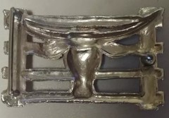 Steer Head Belt Buckle Silvertone Metal 3 Inches x 2 Inches Vintage
