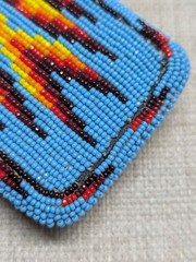 vintage NATIVE AMERICAN belt buckle BEADED handcraft NAVAJO indian western