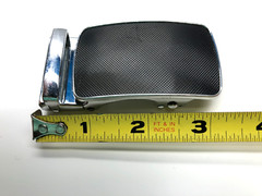 Unbranded Ratchet Buckle Mens Two Tone Black Silver 3.5&Prime;