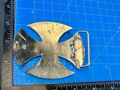 Maltese Iron Cross Religious Gothic Punk Vibe Silver Color Cutout Belt Buckle