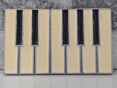 2002 Motorhead Metal And Enamel 3.75&Prime; Wide Piano Keyboard Belt Buckle