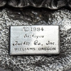 Vtg 1984 Siskiyou Pewter Belt Buckle Native American Warrior Horse Tribute R-29