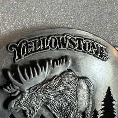 Yellowstone National Park Moose Belt Buckle Collectible Metal Silver Tone