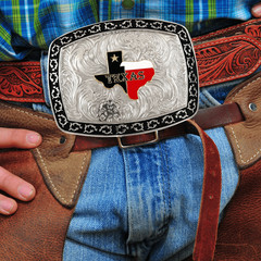Texas Flag MapWestern Rodeo Silver Black Shine Design Fashion Cowboy Belt Buckle