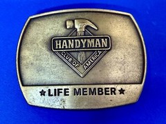 1996 Handyman Club of America *Life Member* Vintage 1996 Brass Tone Belt Buckle