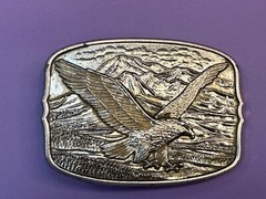Patriotic Majestic American Bald Eagle Flying High Vintage Numbered Belt Buckle