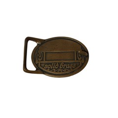 Brass Belt Buckle Wood Inlay Native American Horse Von West End of the Trail