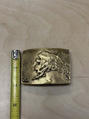 Vintage Anacortes Brass Works LTD Alaska Buckle 1975 Signed by Kit Marcinko
