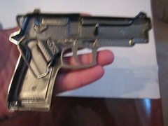 GUN THEME BELT BUCKLE ENCRUSTED WITH SPARKLING CRYSTALS – LARGE – GW-15