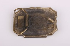 BRASS 1980 GREAT AMERICAN BUCKLE CO CHICAGO  » ROCKIES COLORADO » BELT BUCKLE 0602
