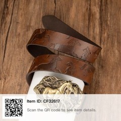 BROWN TWO STYLISH FLYING HORSES WESTERN ALLOY BELT
