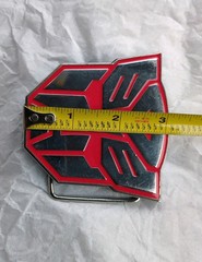 Transformers Belt Buckle Silver & Red Metal 2011 Autobot Emblem 3&Prime; Scratches