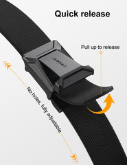 JUKMO Stretch Tactical Belt for Medium-for Waist 36&Prime;-42&Prime;(Length 49&Prime;), Black