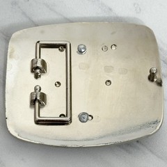 Rhinestone Studded O Letter Initial Monogram Silver Tone Belt Buckle