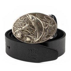 German silver belt buckle Trout, fisherman Salmonidae buckle, fisherman gift