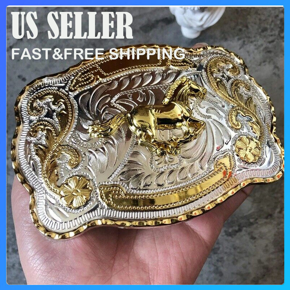 Rock Bull Ride Rodeo Long Huge Big Cowboy Texas Western Shine Belt Buckle 40mm