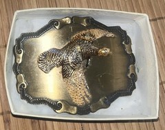 Vintage Raintree 3D Turkey Pheasant Belt Buckle Enameled , To Repair