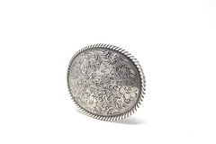 Rope Edge Western Floral Belt Buckle, (1.5 ») Removable Western Buckle
