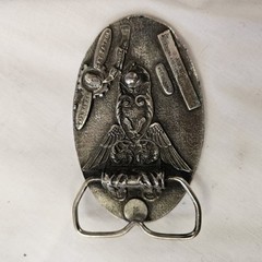 Vtg 1978 Capt Hawks Sky Patrol Grandpa Metal Novelty Belt Buckle Silver Colored
