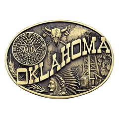 Montana Silversmiths State Heritage Antiqued Oval Brass Western Belt Buckle New