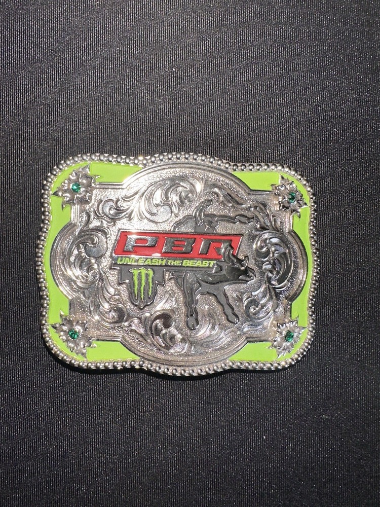 NEW Montana Silversmiths Belt Buckle Bull Riders PBR Unleash the Beast tour logo