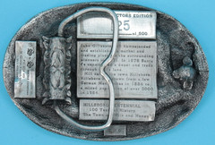 VTG 80s Hillsboro Kansas Centennial Western Commemorative Belt Buckle