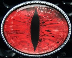 Red Snake Eyeball Men Women Handmade Sci-Fi Belt Buckle