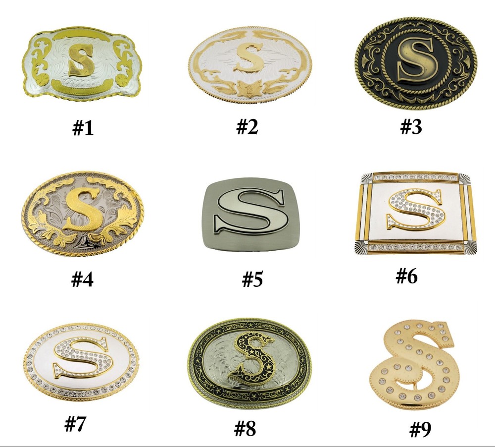 Initial Letter S Belt Buckle Alphabet s Monogram Western Cowboy Rodeo Style New