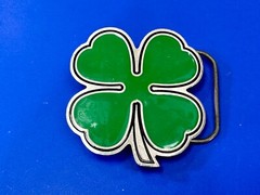 Lucky Four Leaf Clover Green Belt Buckle By Great American Products