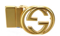 Authentic GUCCI Gold GG Interlock Belt Buckle Italy Unisex fits 30mm width belt