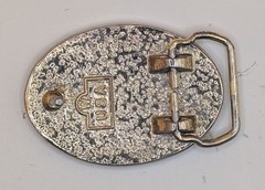 W Western Floral Belt Buckle Silver Gold Tone Scroll Made in USA Two-Tone Oval