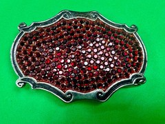 Red Rhinestone Completely Covered Womens Ladies Western Framed Belt Buckle