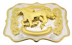 Horse Head Belt Buckle Western Rodeo Costume Horseshoes New Men Women Cowboy Big