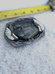C&J BELT BUCKLE Train Engine #203 Indian Warrior Headdress, Vintage #1691 Eagle